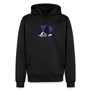 Retro Dogscooting, Hors-piste avec chien dans la nature - Sweat à capuche Premium bio Homme - noir - Devant - Nico (187cm)