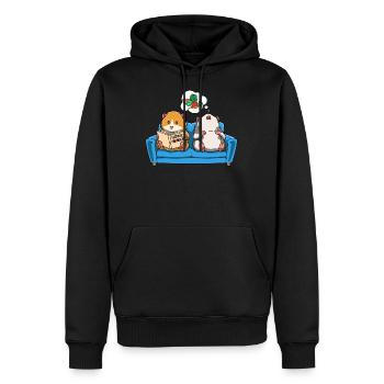 Meerschweinchen Sofa Lesen Träumen Futter - Männer Premium Bio Hoodie - Schwarz - Vorne - Nico (187cm)