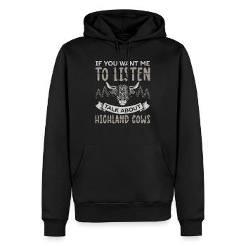 Les highlands écossais | Highland Cow Cadeau - Sweat à capuche Premium bio Homme - noir - Devant - Nico (187cm)