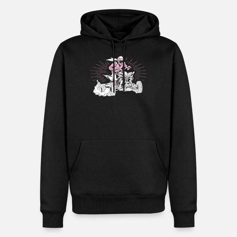Quad - Männer Premium Bio Hoodie - Schwarz