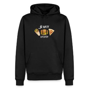 Sois heureux et grassouillet, fast food - Sweat à capuche Premium bio Homme - noir - Devant - Nico (187cm)