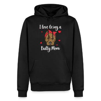 Cadeau de propriétaire de chien American Bully Mom - Sweat à capuche Premium bio Homme - noir - Devant - Nico (187cm)