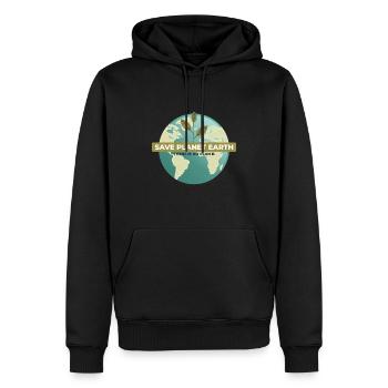 Sauver la planète Terre Il n’y a pas de plan B - Sweat à capuche Premium bio Homme - noir - Devant - Nico (187cm)