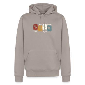 Racketlon, sport de tournois avec 4 disciplines - Sweat à capuche Premium bio Homme - taupe - Devant - Nico (187cm)