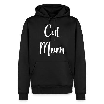 Chat Maman - Sweat à capuche Premium bio Homme - noir - Devant - Nico (187cm)