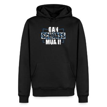 Bayern Bayrischer Dialekt Bayrisch Geschenk - Männer Premium Bio Hoodie - Schwarz - Vorne - Nico (187cm)