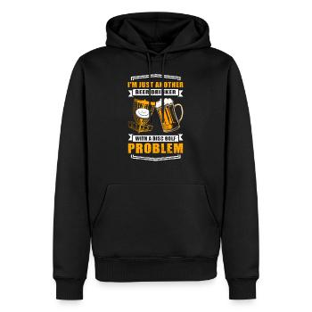Discgolf | Discgolfer Discgolfspieler Geschenk - Männer Premium Bio Hoodie - Schwarz - Vorne - Nico (187cm)