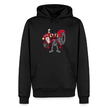Traktor - Männer Premium Bio Hoodie - Schwarz - Vorne - Nico (187cm)