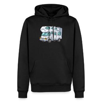 campeggiatore - Felpa con cappuccio ecologica premium da uomo - nero - Fronte - Nico (187cm)