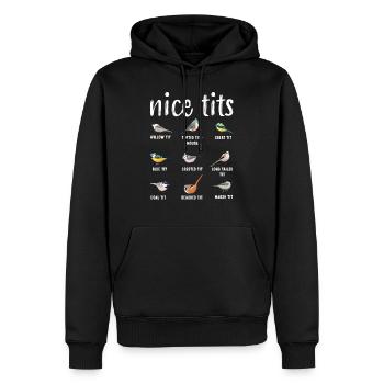 Observation des oiseaux Cadeau Drôle d’ornitologie - Mésanges gentilles - Sweat à capuche Premium bio Homme - noir - Devant - Nico (187cm)