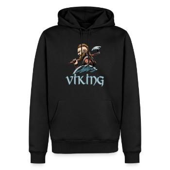 Wikinger Viking Valhalla Odin - Männer Premium Bio Hoodie - Schwarz - Vorne - Nico (187cm)