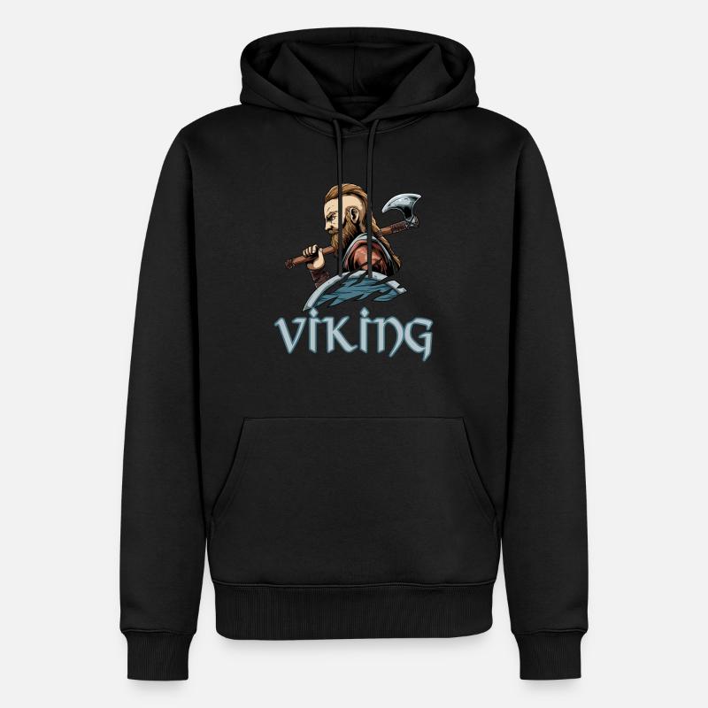 Wikinger Viking Valhalla Odin - Männer Premium Bio Hoodie - Schwarz