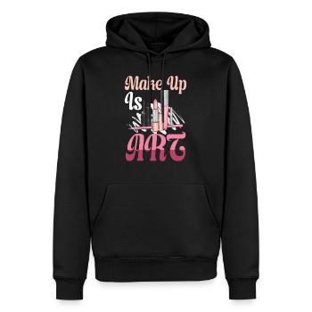 Make Up Is Art Kunst Schminken Kosmetikerin Beruf - Männer Premium Bio Hoodie - Schwarz - Vorne - Nico (187cm)