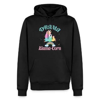Drama Llama-Corn Unicorn Einhorn Einhörner Kinder - Männer Premium Bio Hoodie - Schwarz - Vorne - Nico (187cm)