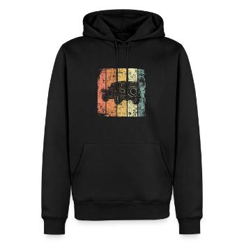 4x4 retro - Sweat à capuche Premium bio Homme - noir - Devant - Nico (187cm)