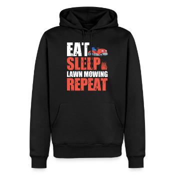 Eat Sleep Lawn Mowing Repeat - Sweat à capuche Premium bio Homme - noir - Devant - Nico (187cm)