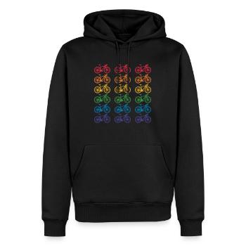 Cyclisme LGBT Pride Bicycle Rainbow CADEAU LGBTQ - Sweat à capuche Premium bio Homme - noir - Devant - Nico (187cm)