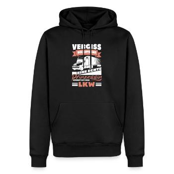 Lustiger Spruch LKW Fahrerin, Fernfahrer, Trucker - Männer Premium Bio Hoodie - Schwarz - Vorne - Nico (187cm)