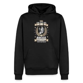 Lustiger Boccia Spieler, Boule Sport und Petanque - Männer Premium Bio Hoodie - Schwarz - Vorne - Nico (187cm)