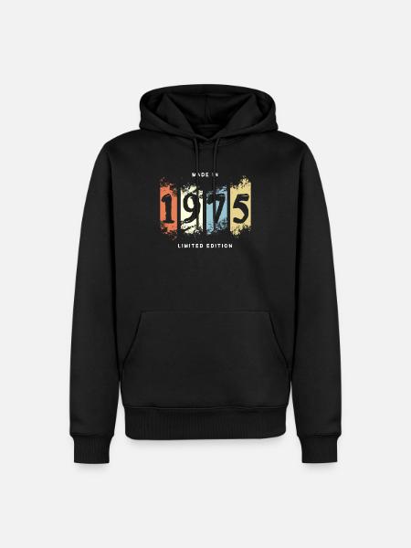 1975 Geburtstag Geschenk vintage - Ekologisk premiumluvtröja herr - svart