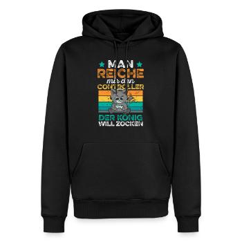 Man reiche mir den Controller Zocken Gamer Gaming - Männer Premium Bio Hoodie - Schwarz - Vorne - Nico (187cm)