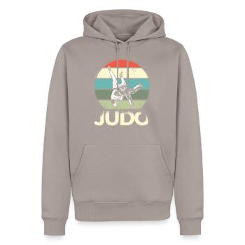 Judo Vintage Japanische Kampfsportart Geschenk - Männer Premium Bio Hoodie - Taupe - Vorne - Nico (187cm)