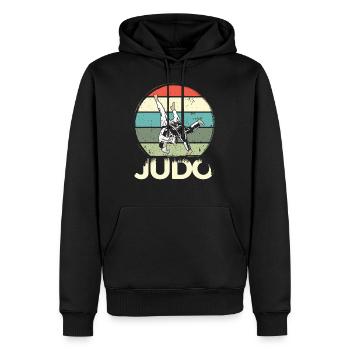 Judo Vintage Japanische Kampfsportart Geschenk - Männer Premium Bio Hoodie - Schwarz - Vorne - Nico (187cm)
