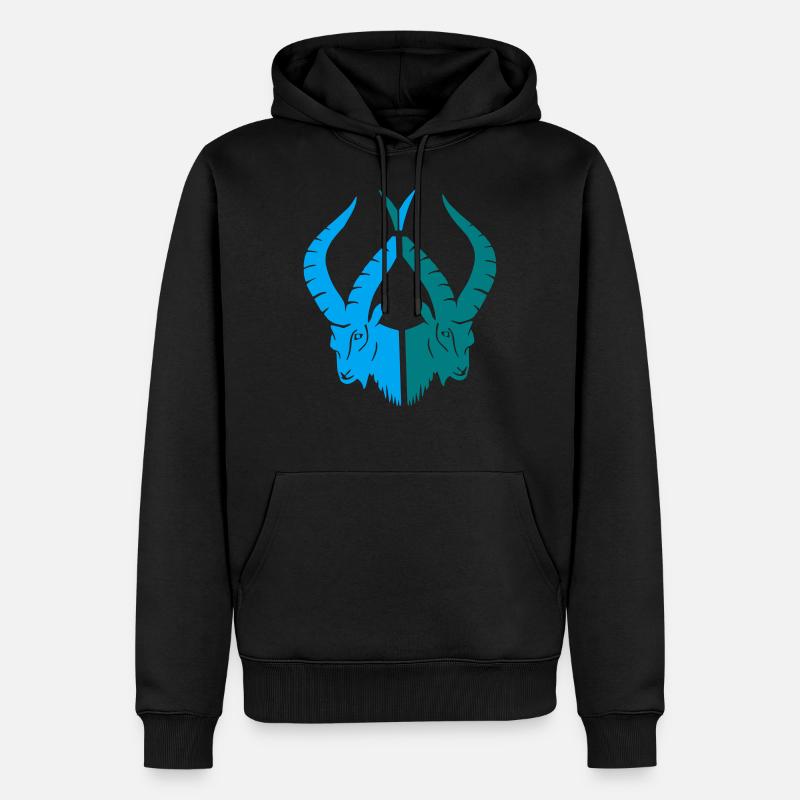 Steinbock Tier Sternzeichen Astrologie - Männer Premium Bio Hoodie - Schwarz