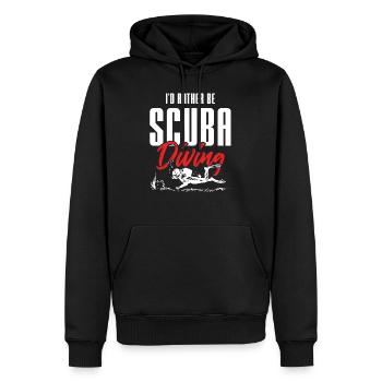 plongée - Sweat à capuche Premium bio Homme - noir - Devant - Nico (187cm)