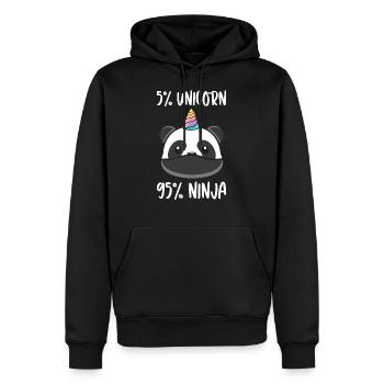 Einhorn Ninja Krieger Einhörner Panda Pandabär - Männer Premium Bio Hoodie - Schwarz - Vorne - Nico (187cm)