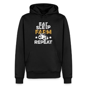eat sleep farm repeat - Sweat à capuche Premium bio Homme - noir - Devant - Nico (187cm)