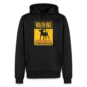 Warnung Beschützt Chihuahua Chiwawa Schoßhund - Männer Premium Bio Hoodie - Schwarz - Vorne - Nico (187cm)