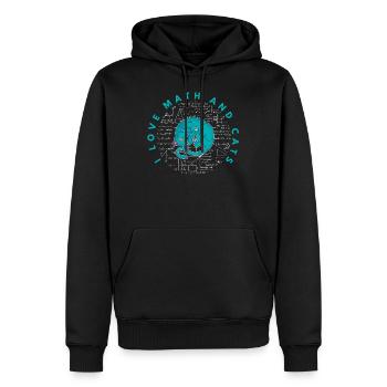 Mathe Liebe Mathematik Algebra Katzen Katzenfreund - Männer Premium Bio Hoodie - Schwarz - Vorne - Nico (187cm)