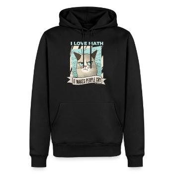 Maths Amour Pleurer Mathe mathématicien Amour du chat - Sweat à capuche Premium bio Homme - noir - Devant - Nico (187cm)