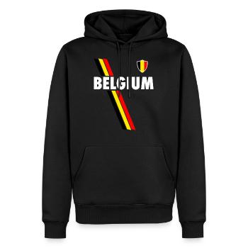 Drapeau de football Drapeau Belgium Belgique - Sweat à capuche Premium bio Homme - noir - Devant - Nico (187cm)