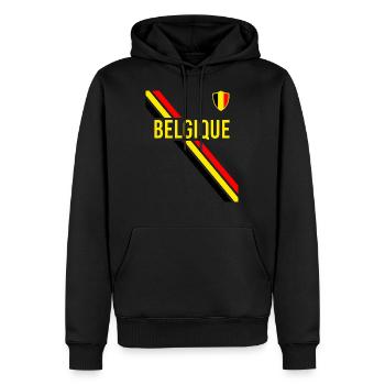 Fußball Flagge Fahne Belgique Belgien Belgium - Männer Premium Bio Hoodie - Schwarz - Vorne - Nico (187cm)