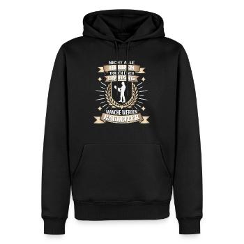 Bauleiter, Ehrgeiz und Einsatz pur - Männer Premium Bio Hoodie - Schwarz - Vorne - Nico (187cm)