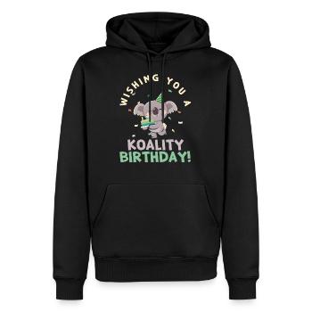 Wishing You A Koality Birthday Koala Geburtstag - Männer Premium Bio Hoodie - Schwarz - Vorne - Nico (187cm)