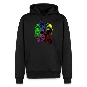 Motocycles / moto / moto biker - Sweat à capuche Premium bio Homme - noir - Devant - Nico (187cm)