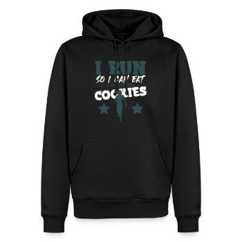 ich renne kekse - Männer Premium Bio Hoodie - Schwarz - Vorne - Nico (187cm)