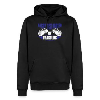 farmer farm - Männer Premium Bio Hoodie - Schwarz - Vorne - Nico (187cm)
