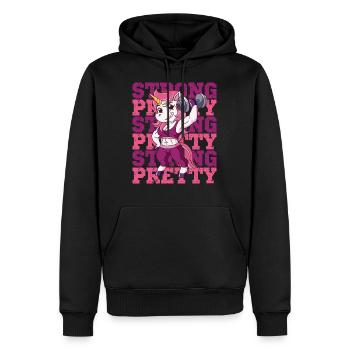 Fitness Muskeln Training Einhorn - Männer Premium Bio Hoodie - Schwarz - Vorne - Nico (187cm)