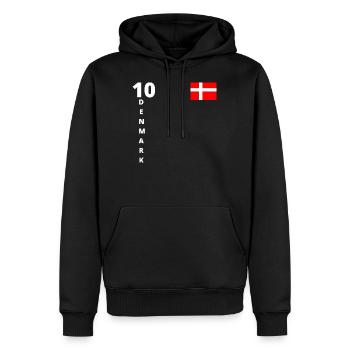Danemark Football Drapeau danois Scandinave - Sweat à capuche Premium bio Homme - noir - Devant - Nico (187cm)