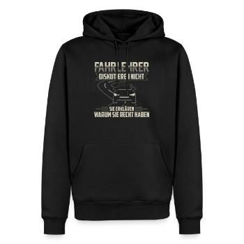 Fahrlehrer Fahrschule Fahrschullehrer Geschenk - Männer Premium Bio Hoodie - Schwarz - Vorne - Nico (187cm)
