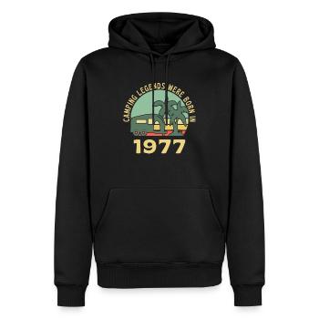 Campinglegenden Geboren 1977 Caravan - Männer Premium Bio Hoodie - Schwarz - Vorne - Nico (187cm)