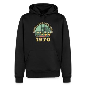 Campinglegenden Geboren 1970 Caravan - Männer Premium Bio Hoodie - Schwarz - Vorne - Nico (187cm)