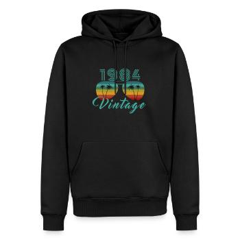 Vintage 1984 Cool Good Vibes Sonnenbrille - Männer Premium Bio Hoodie - Schwarz - Vorne - Nico (187cm)