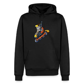 Inliner - Männer Premium Bio Hoodie - Schwarz - Vorne - Nico (187cm)
