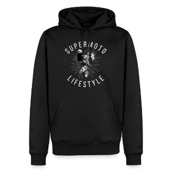 Supermoto Lifestyle / Motorrad / Motorräder biker - Männer Premium Bio Hoodie - Schwarz - Vorne - Nico (187cm)