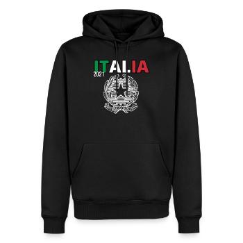 Italy / Italie / Italie football /Italie vacances - Sweat à capuche Premium bio Homme - noir - Devant - Nico (187cm)